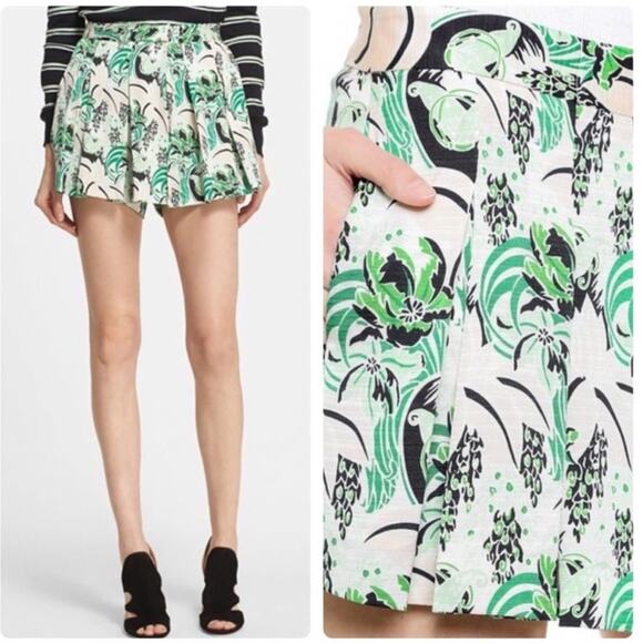 Veronica Beard Palm Garden Print Pleated Skort - Picture 1 of 16